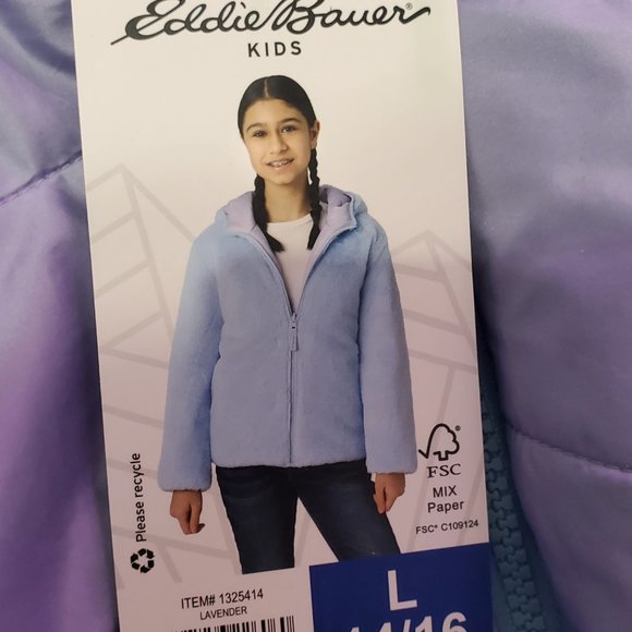 Eddie Bauer Youth Reversible Jacket Size 14/16 - Picture 5 of 6